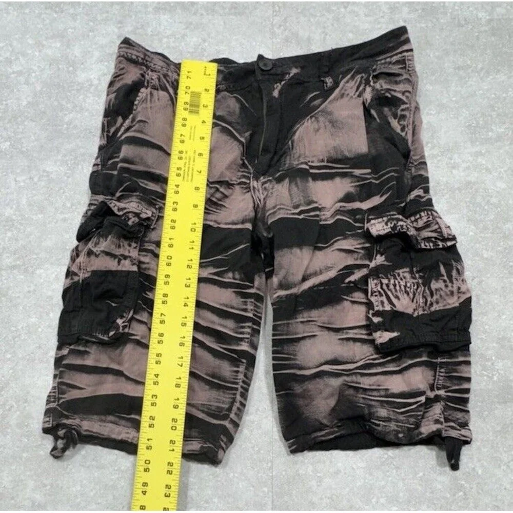 Y2K XIYUHUANGZU Vtg Vintage Men's 34 Pink Black Baggy Cargo Gorpcore Shorts Rare